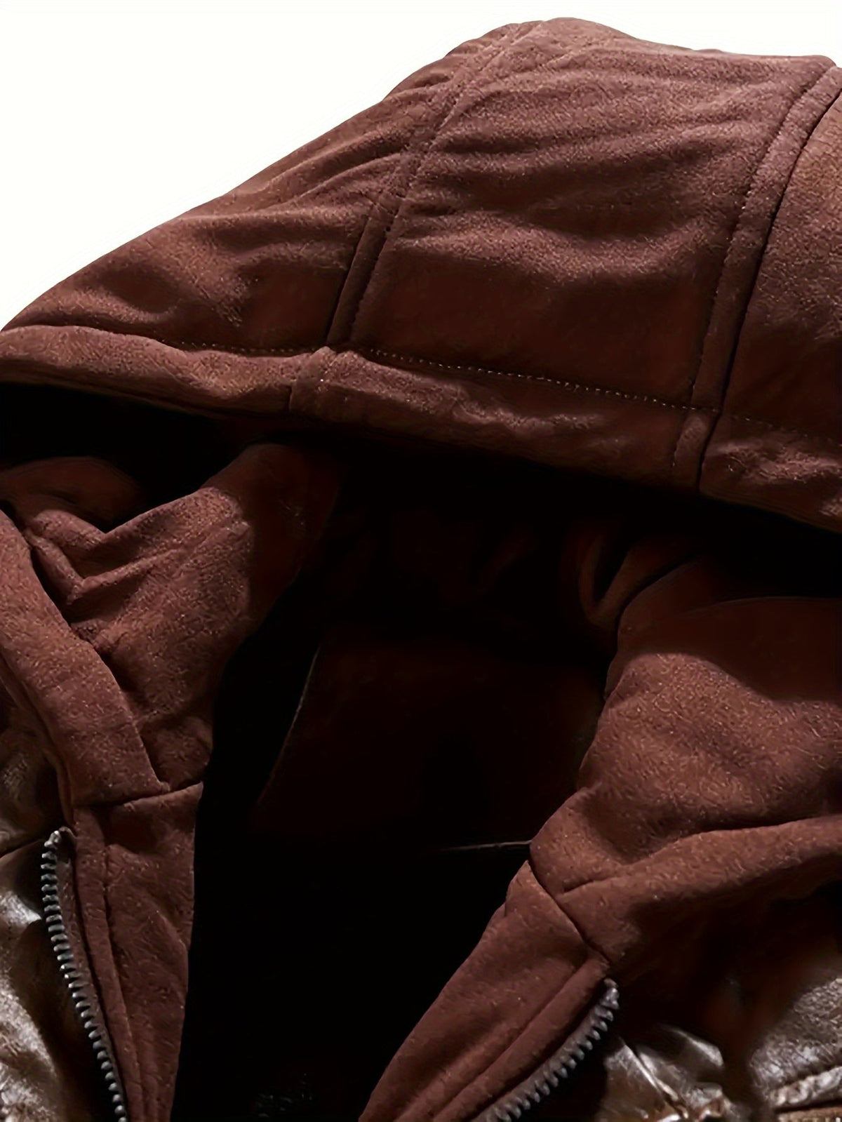 Kessoro men's hooded moto biker jacket in black, dark grey or coffee brown, view 29 of 30