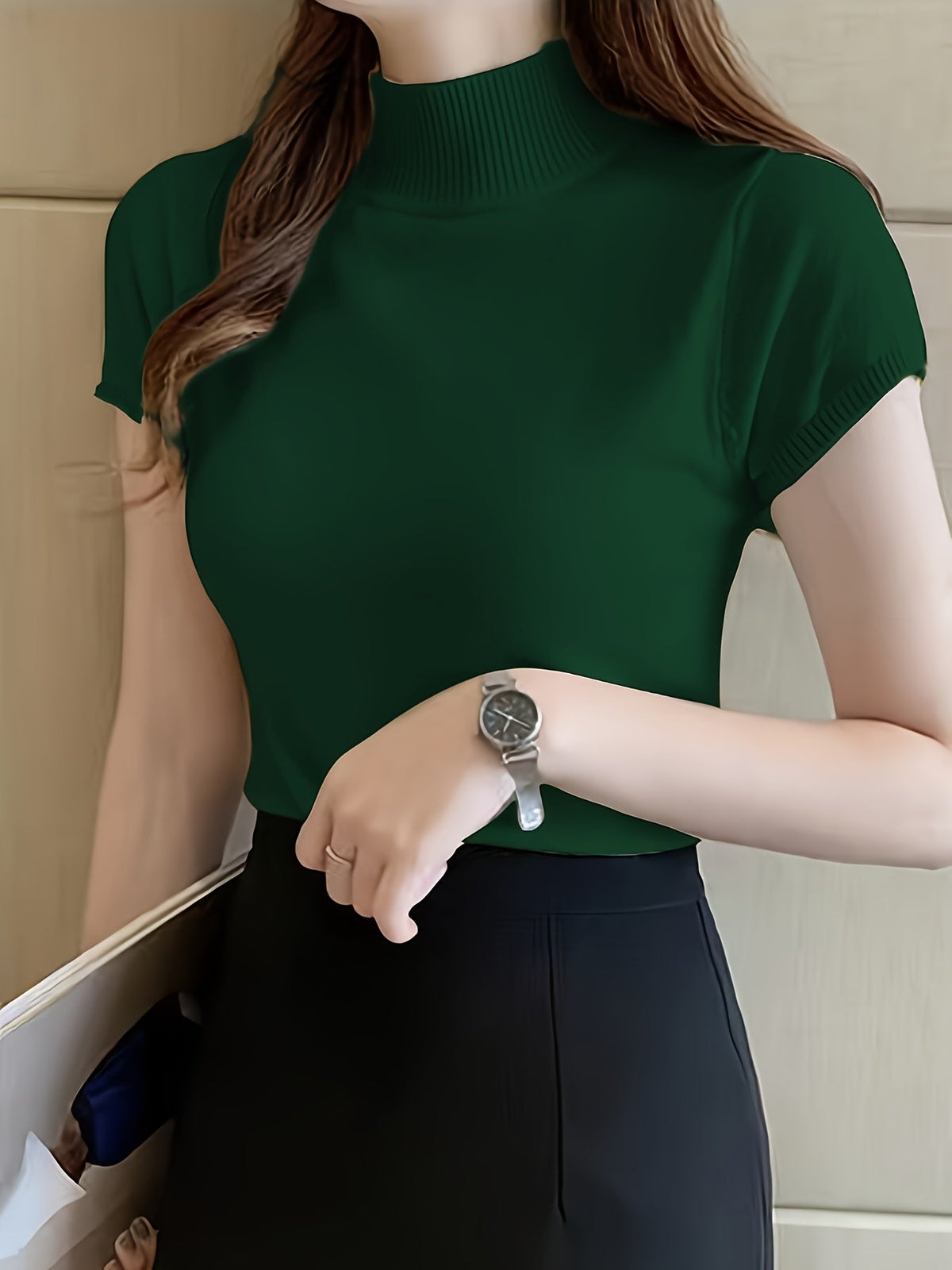 Kessoro women's short-sleeve mock-neck top in one of five colourways, view 19 of 29