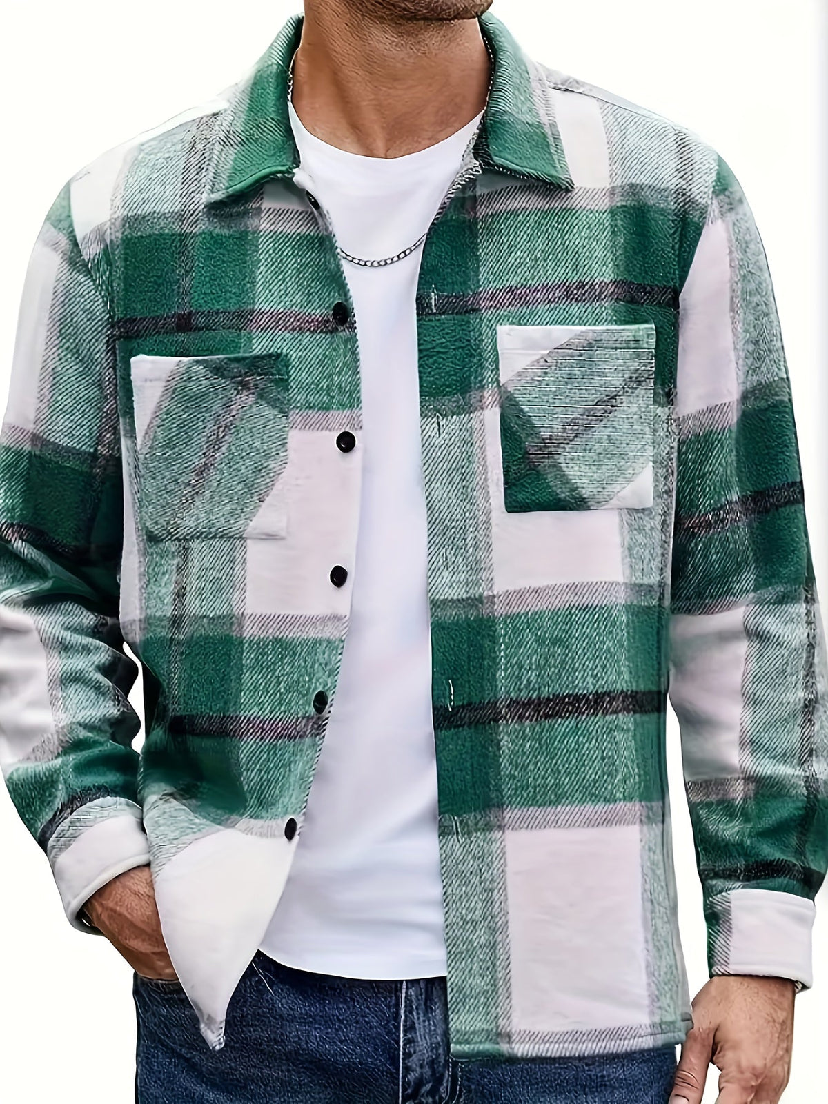 Kessoro men's rugged heavyweight check overshirt in warm autumnal check colourways