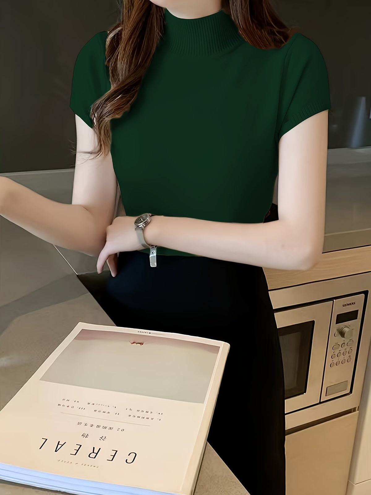 Kessoro women's short-sleeve mock-neck top in one of five colourways, view 21 of 29