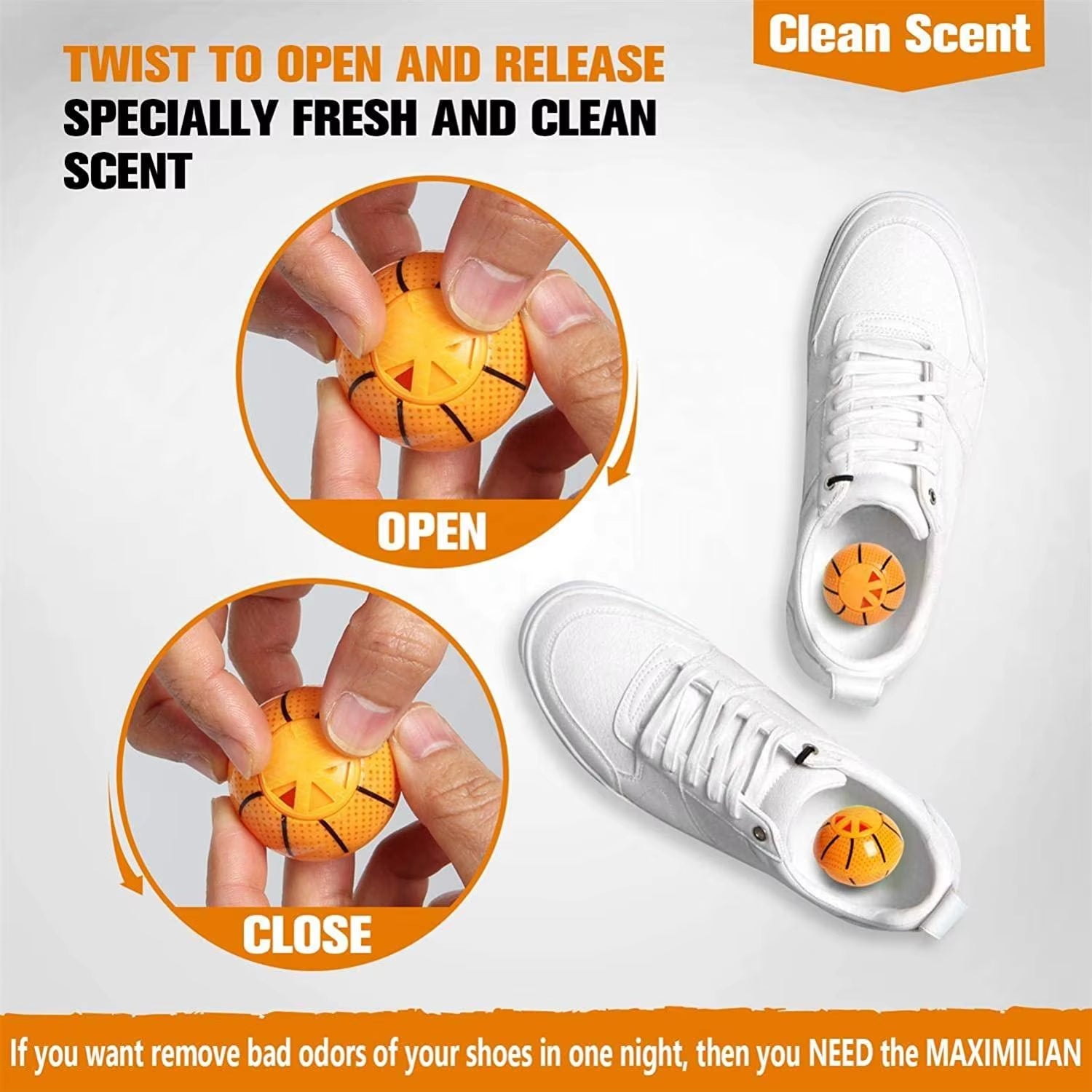 Factory Wholesale 6 in 1 Odor Eliminator Sneaker Deodorizing Balls Freshener Deodorant Ball Shoes Deodorizers