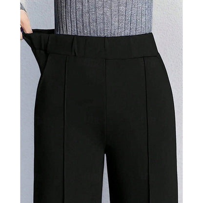 Kessoro women's high-waist wide-leg tailored pants in black and white