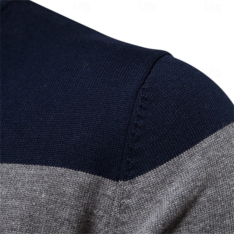 Kessoro quarter-zip ribbed knit sweater for men in Green, view 3