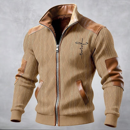 Kessoro Men's Insulated Stand-Collar Jacket in white, army green, khaki and more colours, image 3 of 6.