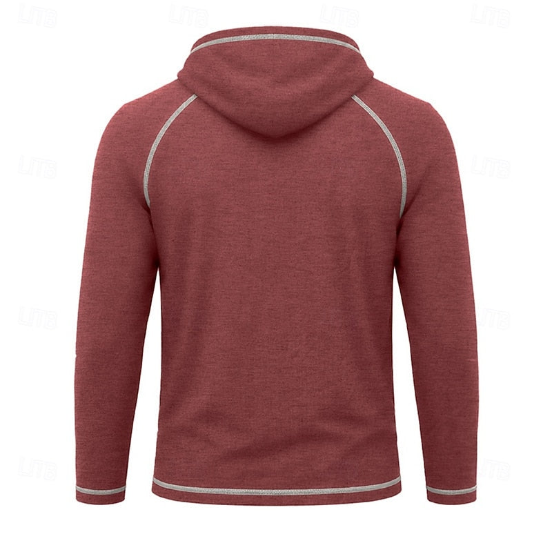 Kessoro men's raglan-sleeve drawstring pullover hoodie in assorted colourways, view 9