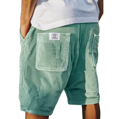 Men's relaxed fit textured casual shorts with clean pockets
