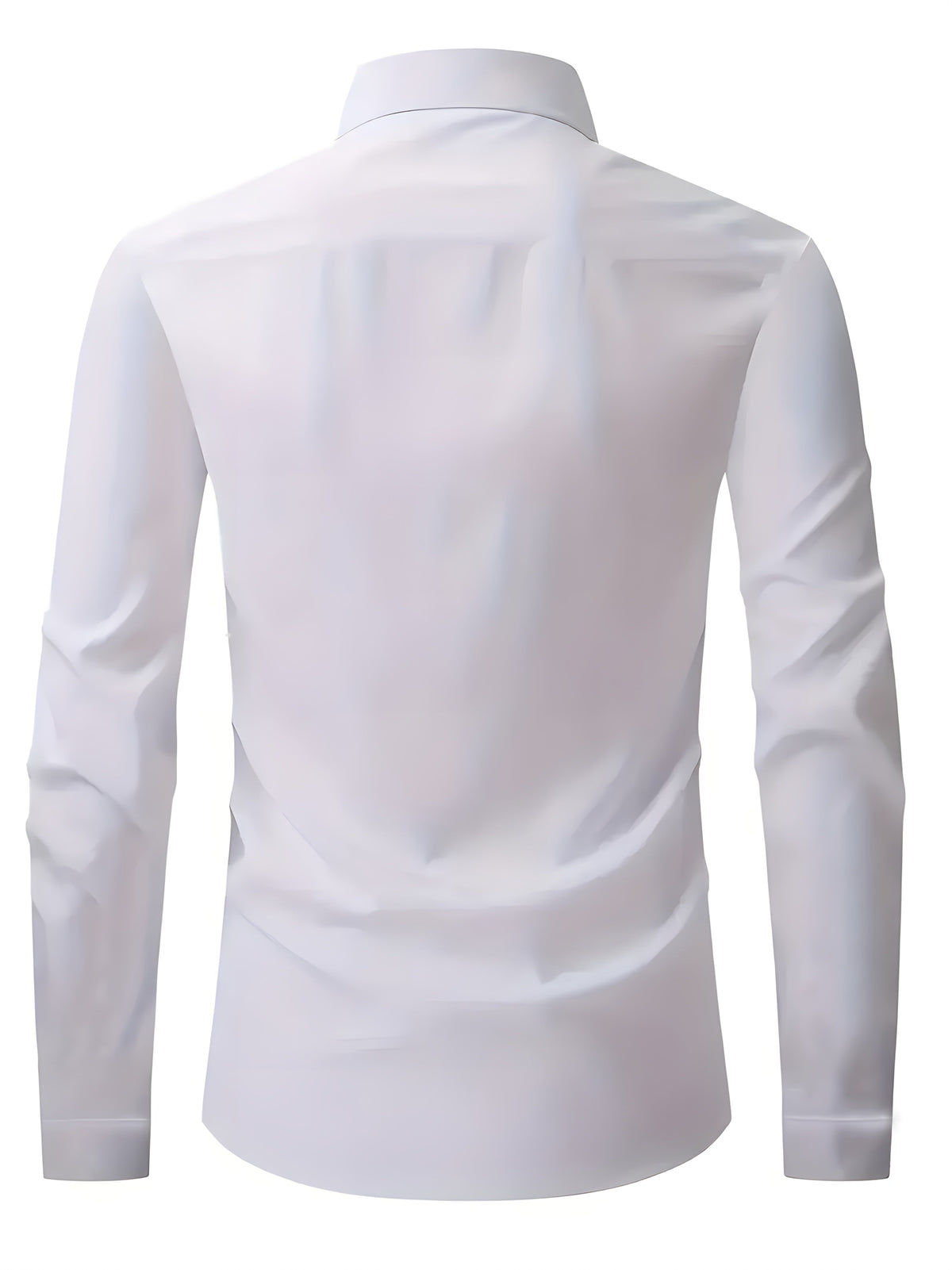 Kessoro men's tailored long-sleeve button-up dress shirt in black, white and light blue – view 5