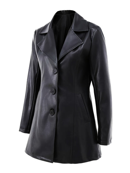 Kessoro women's tailored mid-length coat in black, view 3 of 7