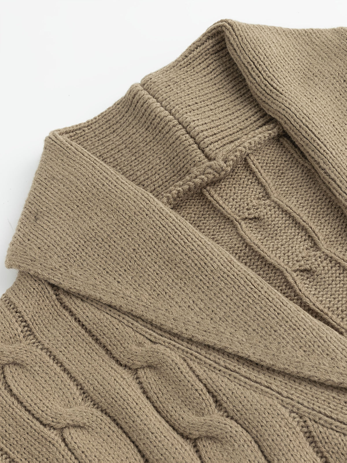 Kessoro men's shawl collar cable knit cardigan in refined classic colourways