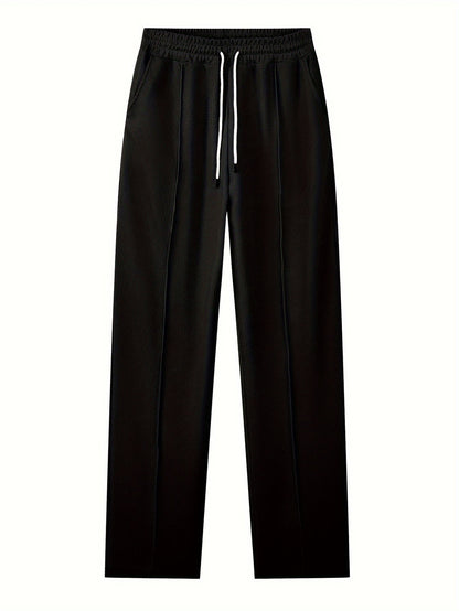 Kessoro Men's Waffle-Knit Two-Piece Outfit Set in white and black, image 21 of 21.