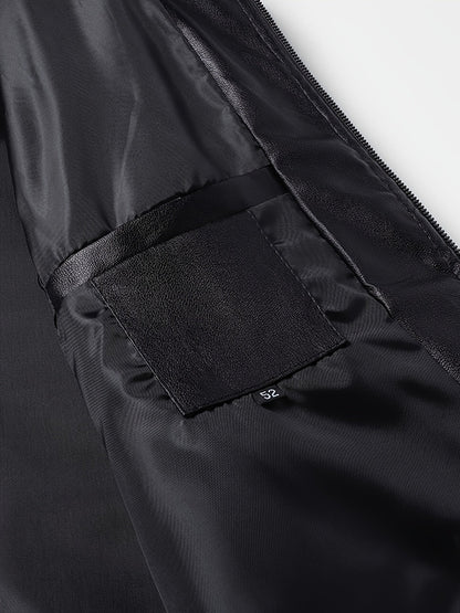 Kessoro men's slim-fit zip-up bomber jacket in black - product view 6