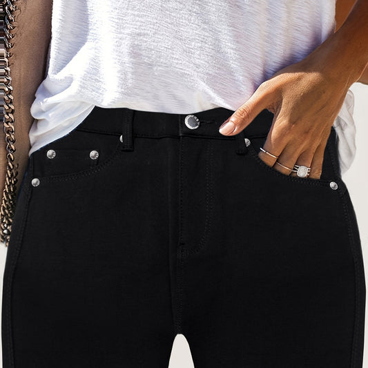 Kessoro women's high-waisted stretch skinny jeans shown in a range of denim and solid colourways