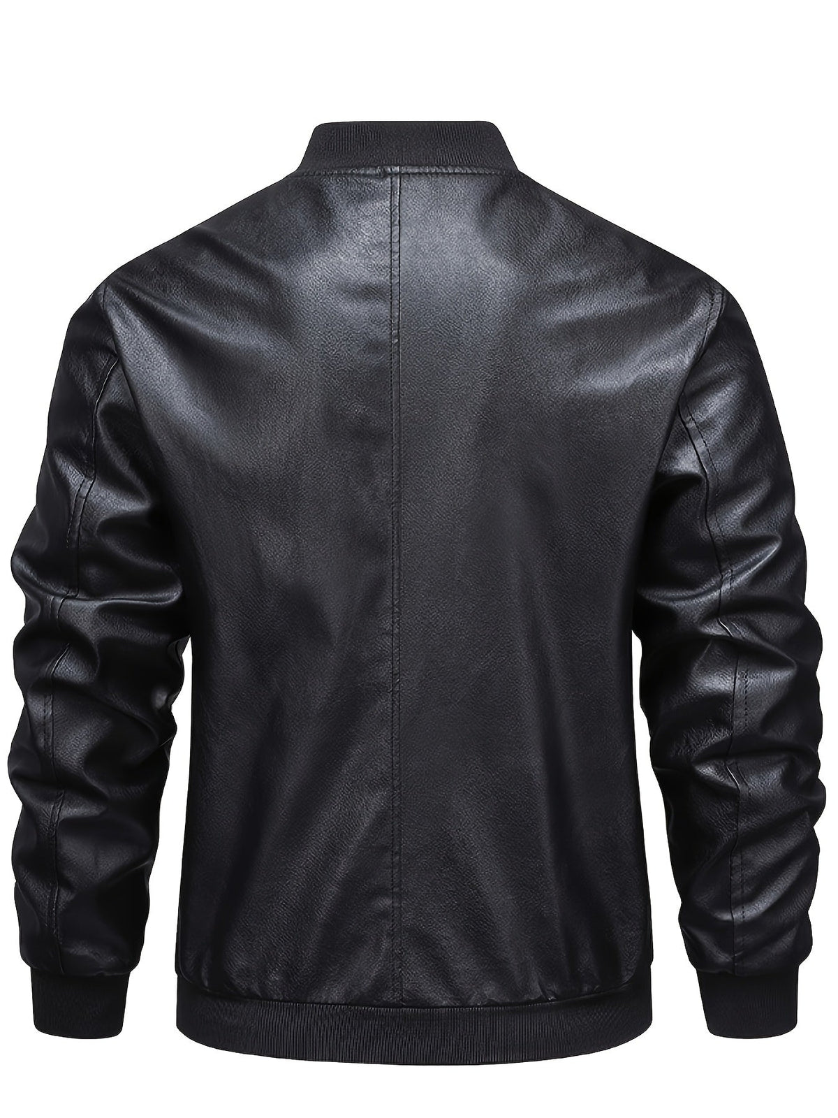 Kessoro men's slim-fit zip-up bomber jacket in black - product view 2