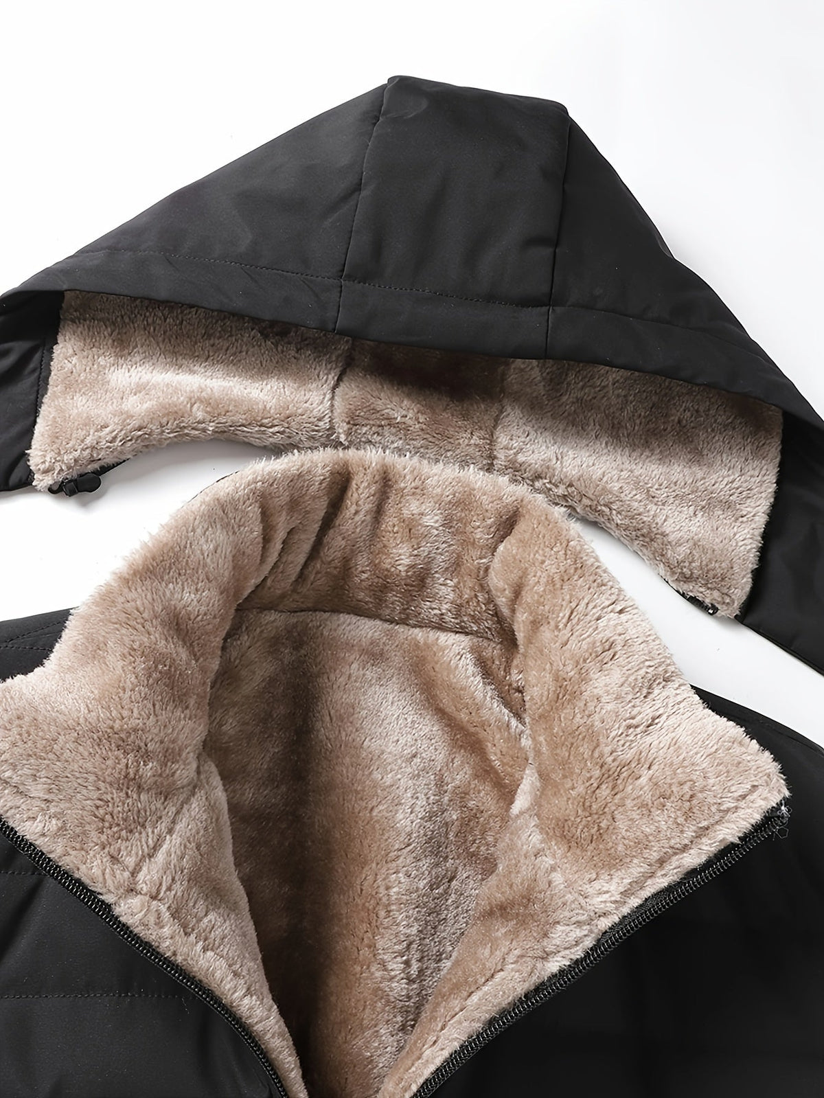 Kessoro men's hooded insulated quilted coat in black and grey - product view 6