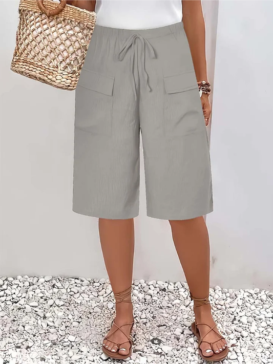 Women's oversized lace detail pants in neutral colours