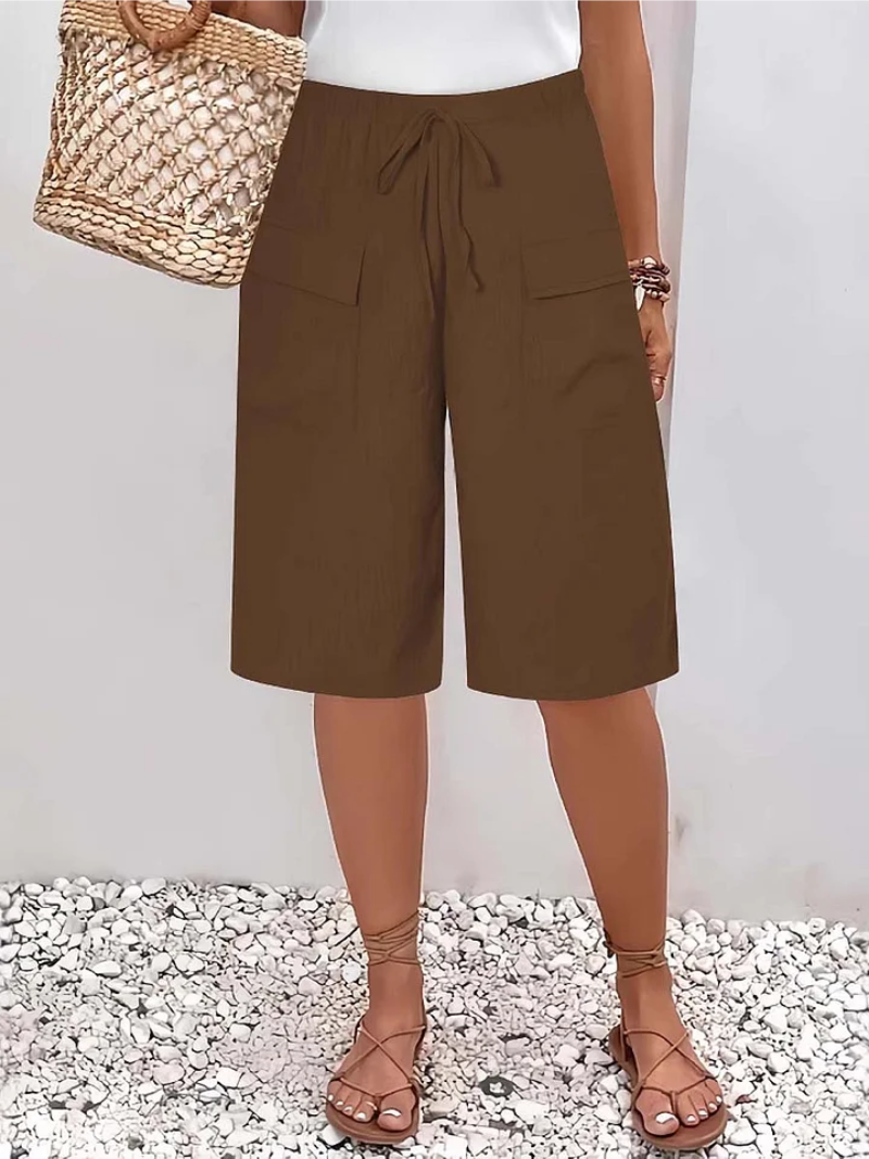 Women's oversized lace detail pants in neutral colours