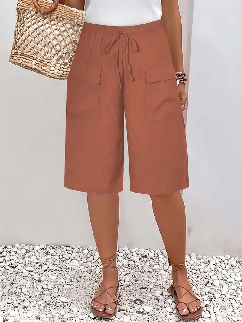 Women's oversized lace detail pants in neutral colours