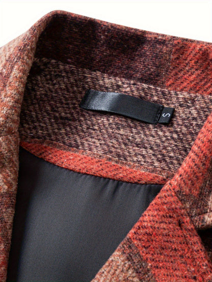 Kessoro Men's Patchwork Notch Lapel Tailored Waistcoat in grey, wine red, blue, navy and orange - men's apparel, view 30 of 31