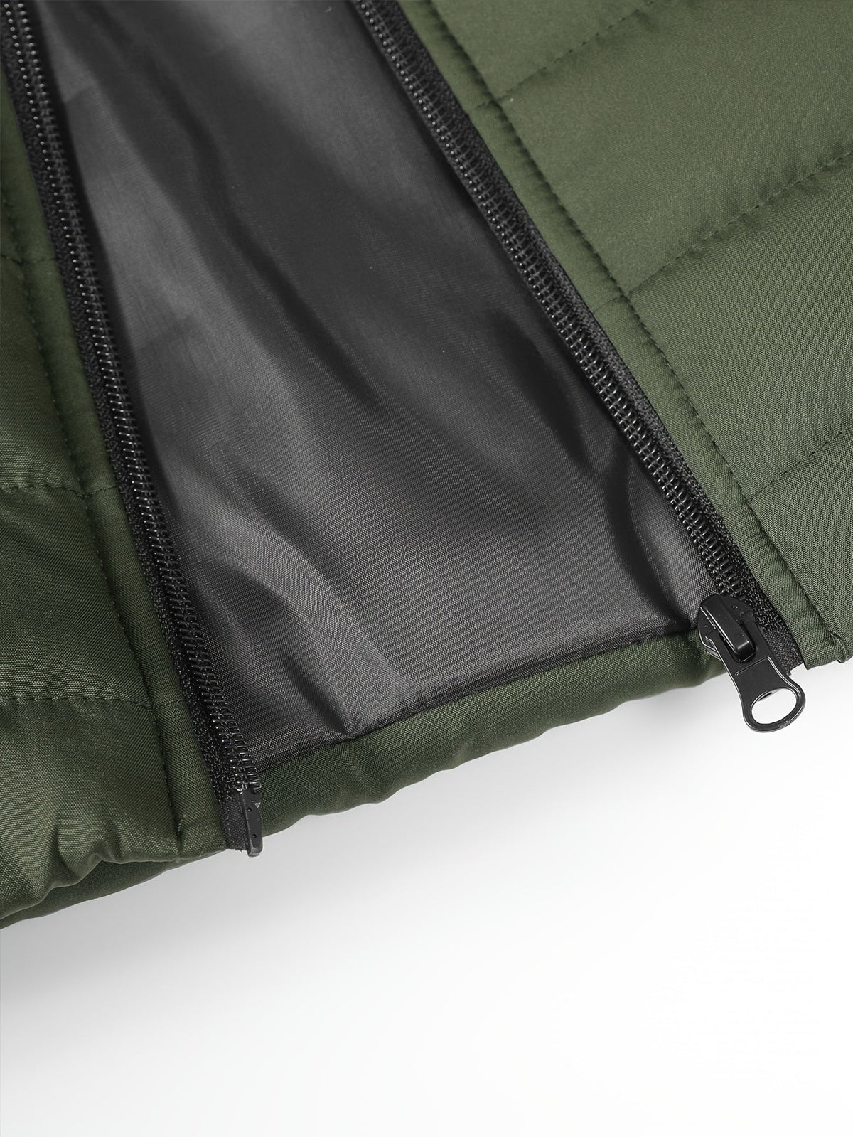 Kessoro Men's Quilted Stand-Collar Puffer Vest in military green and royal blue - men's apparel, view 8 of 19