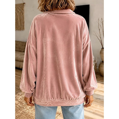 Kessoro women's relaxed collared pullover in pink, view 2 of 3