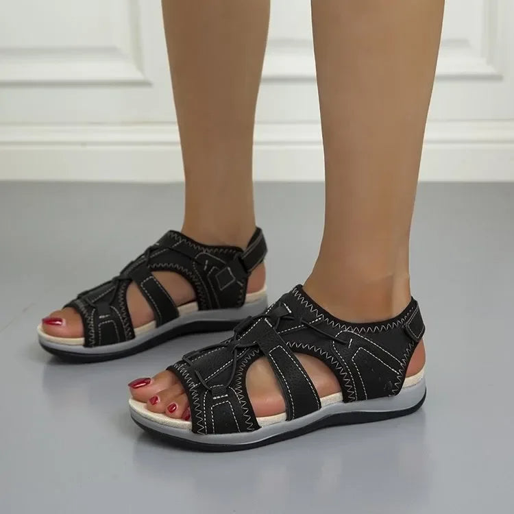 Kessoro women's cushioned adjustable adventure sandals in blue, pink, khaki, black, white, red, navy and purple, image 21 of 24