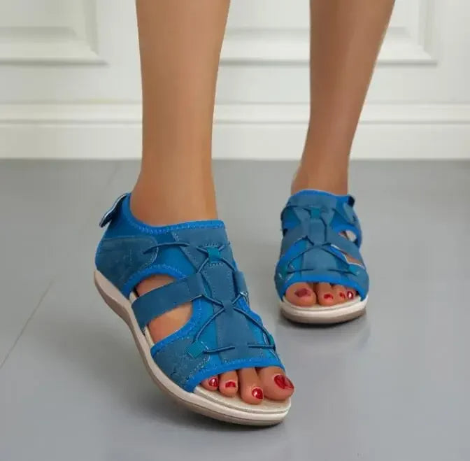Kessoro women's cushioned adjustable adventure sandals in blue, pink, khaki, black, white, red, navy and purple, image 22 of 24