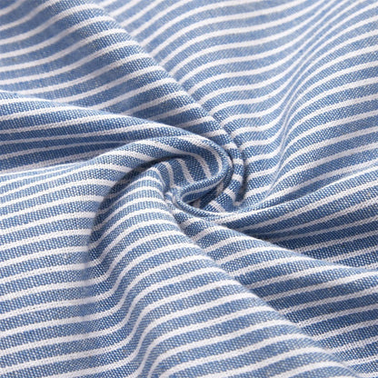 Women's striped three-quarter sleeve lightweight midi dress in blue, grey or beige
