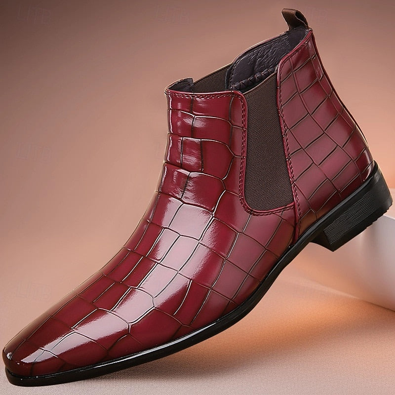 Kessoro Men's Polished Slip-On Chelsea Boots in black and brown tones - men's footwear, view 9 of 13