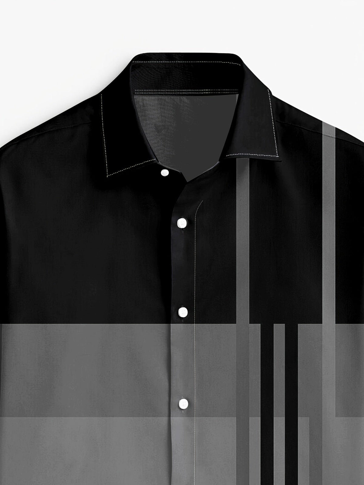 Kessoro men's colour-block long-sleeve shirt in brown, dark grey or black, view 10 of 17