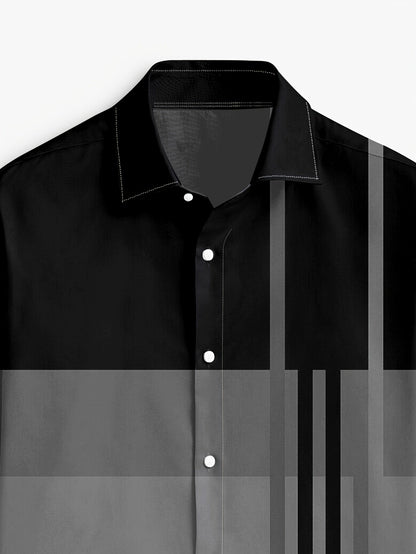 Kessoro men's colour-block long-sleeve shirt in brown, dark grey or black, view 10 of 17