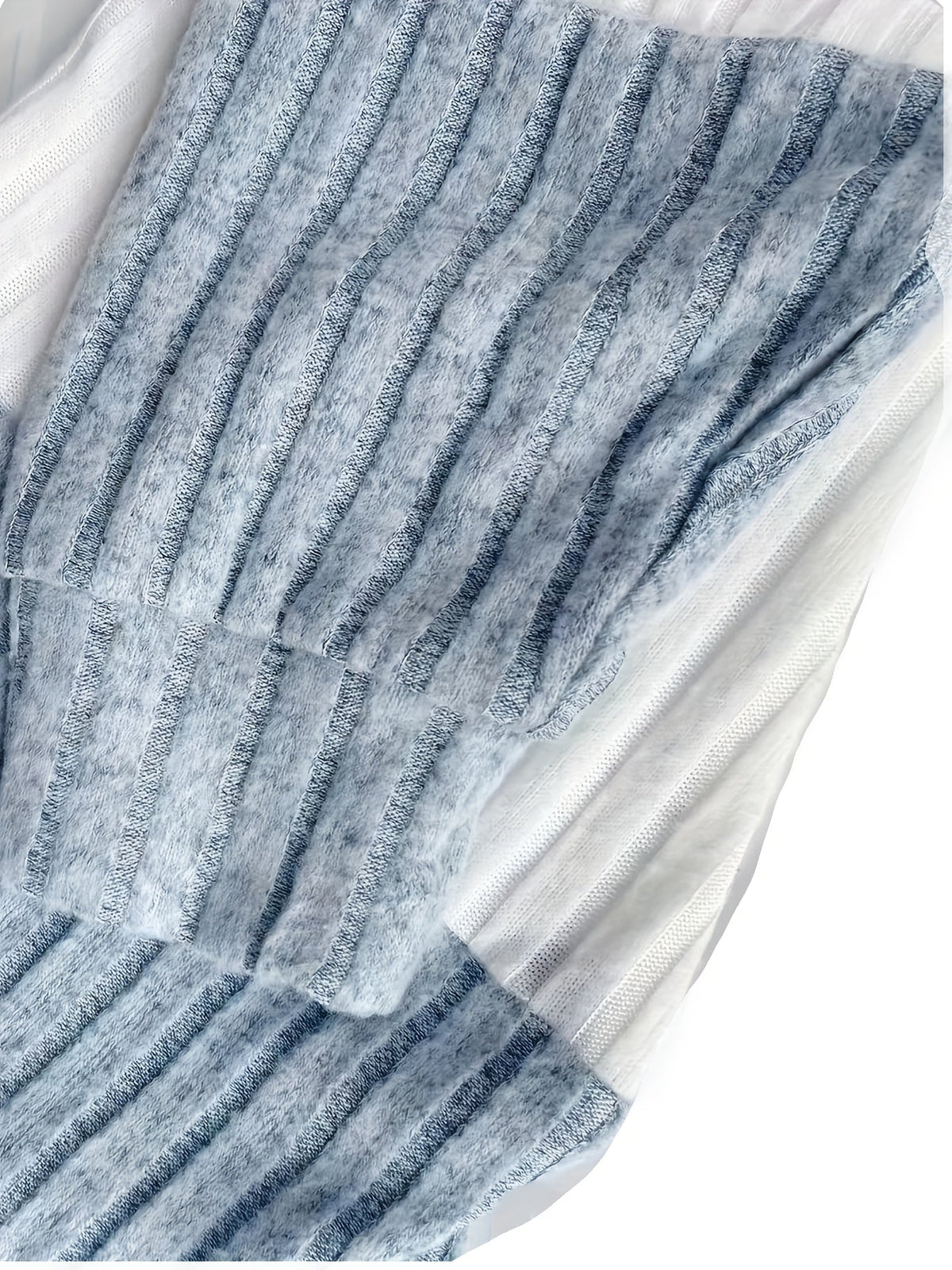 Kessoro women's textured colour-block hooded jacket in sky blue, green and black - product view 5
