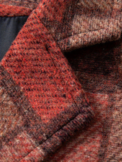 Kessoro Men's Patchwork Notch Lapel Tailored Waistcoat in grey, wine red, blue, navy and orange - men's apparel, view 31 of 31