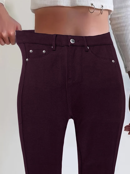 Kessoro women's high-waisted stretch skinny jeans shown in a range of denim and solid colourways
