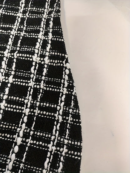 Kessoro Men's Textured Plaid Shirt Jacket in black, image 4 of 7.