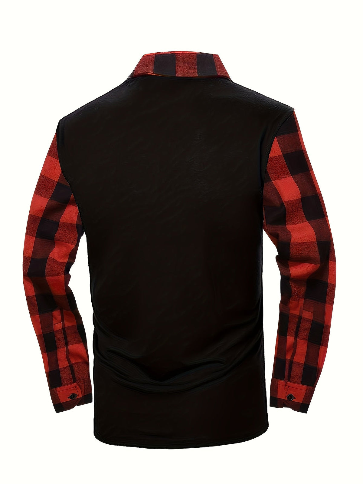 Kessoro men's half-zip contrast check collared shirt in mixed neutral and check colourways