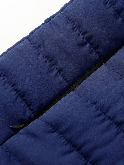 Kessoro Men's Quilted Stand-Collar Puffer Vest in military green and royal blue - men's apparel, view 17 of 19