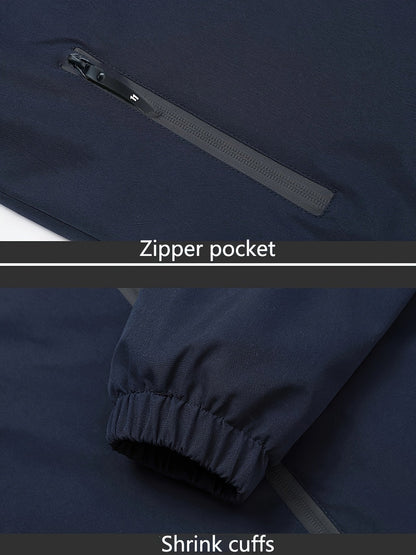 Kessoro men's fleece-lined full-zip hooded jacket in black and navy