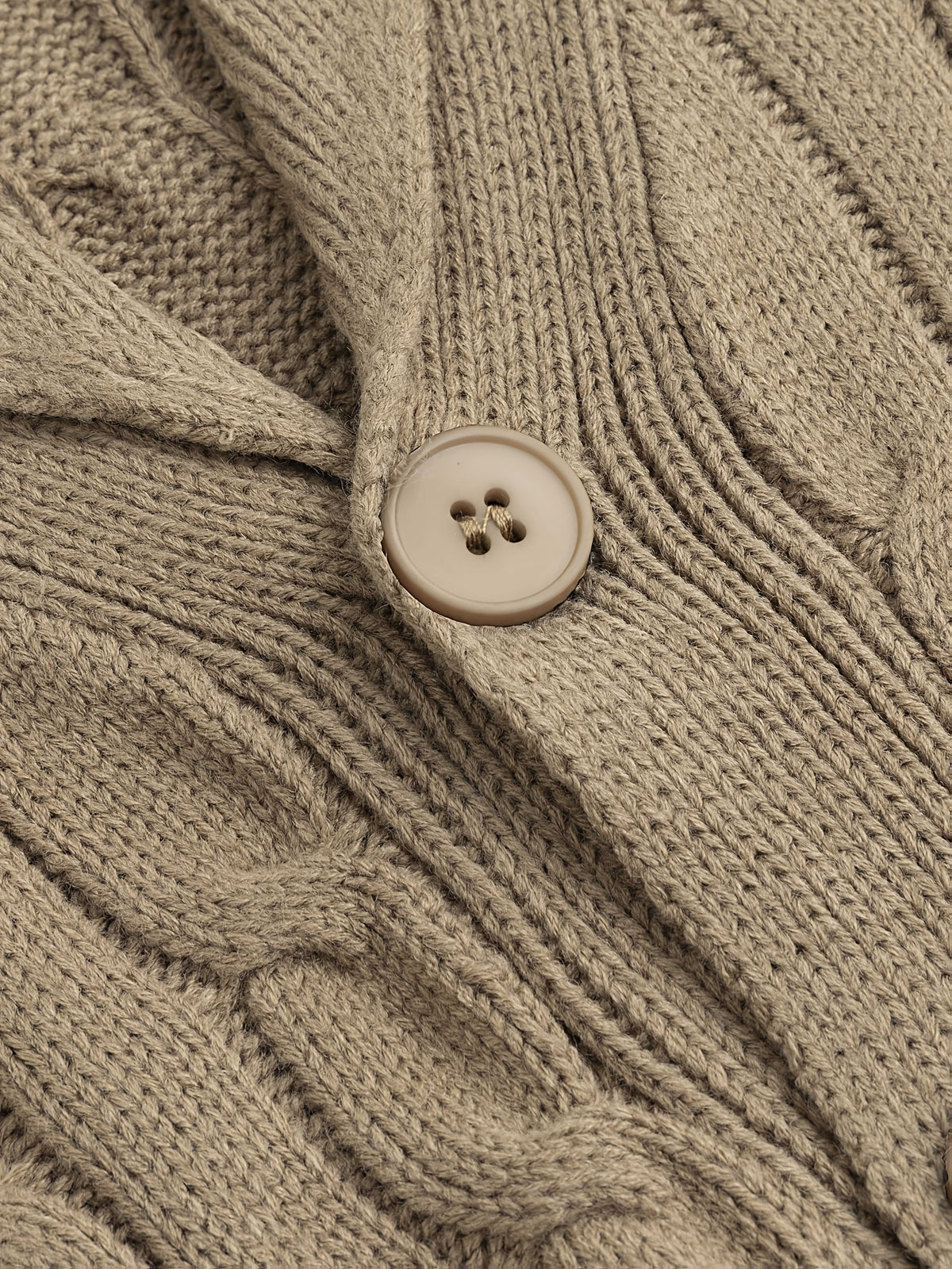 Kessoro men's shawl collar cable knit cardigan in refined classic colourways