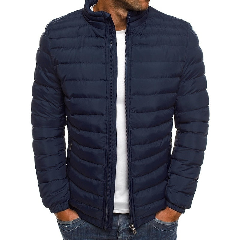 Kessoro unisex lightweight quilted stand-collar puffer jacket in blue, red, gray, green, navy and black – image 5 of 7