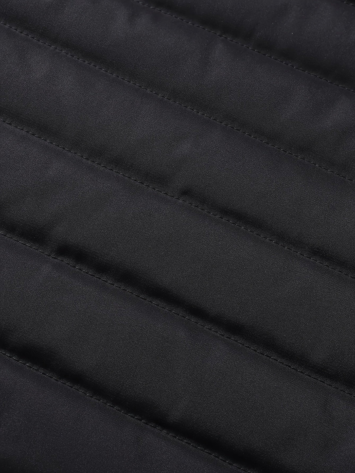 Kessoro men's hooded insulated quilted coat in black and grey - product view 7