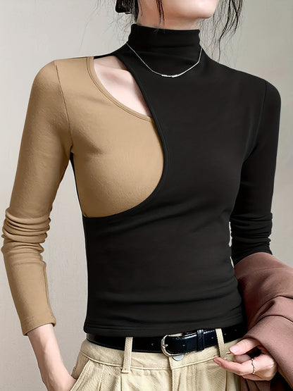 Kessoro women's slim-fit cutout mock neck top in black – image 4 of 6