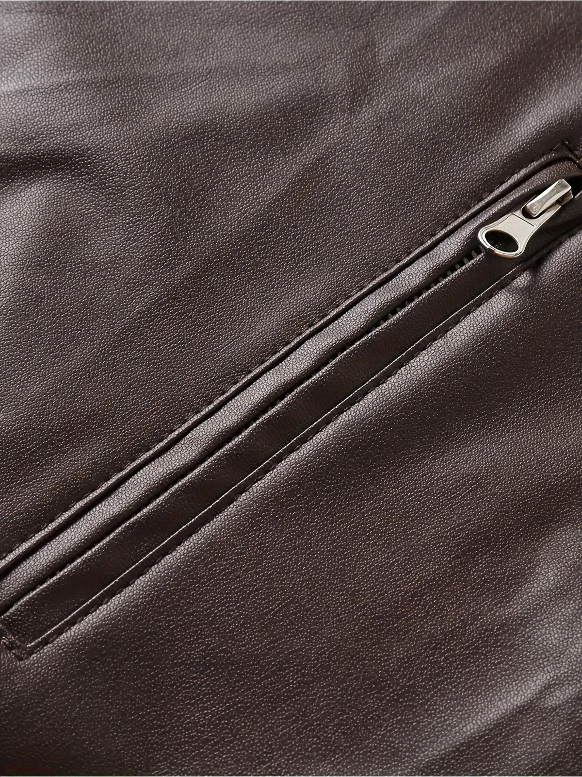 Kessoro men's stand-collar zip-front moto jacket in black and coffee brown - product view 12