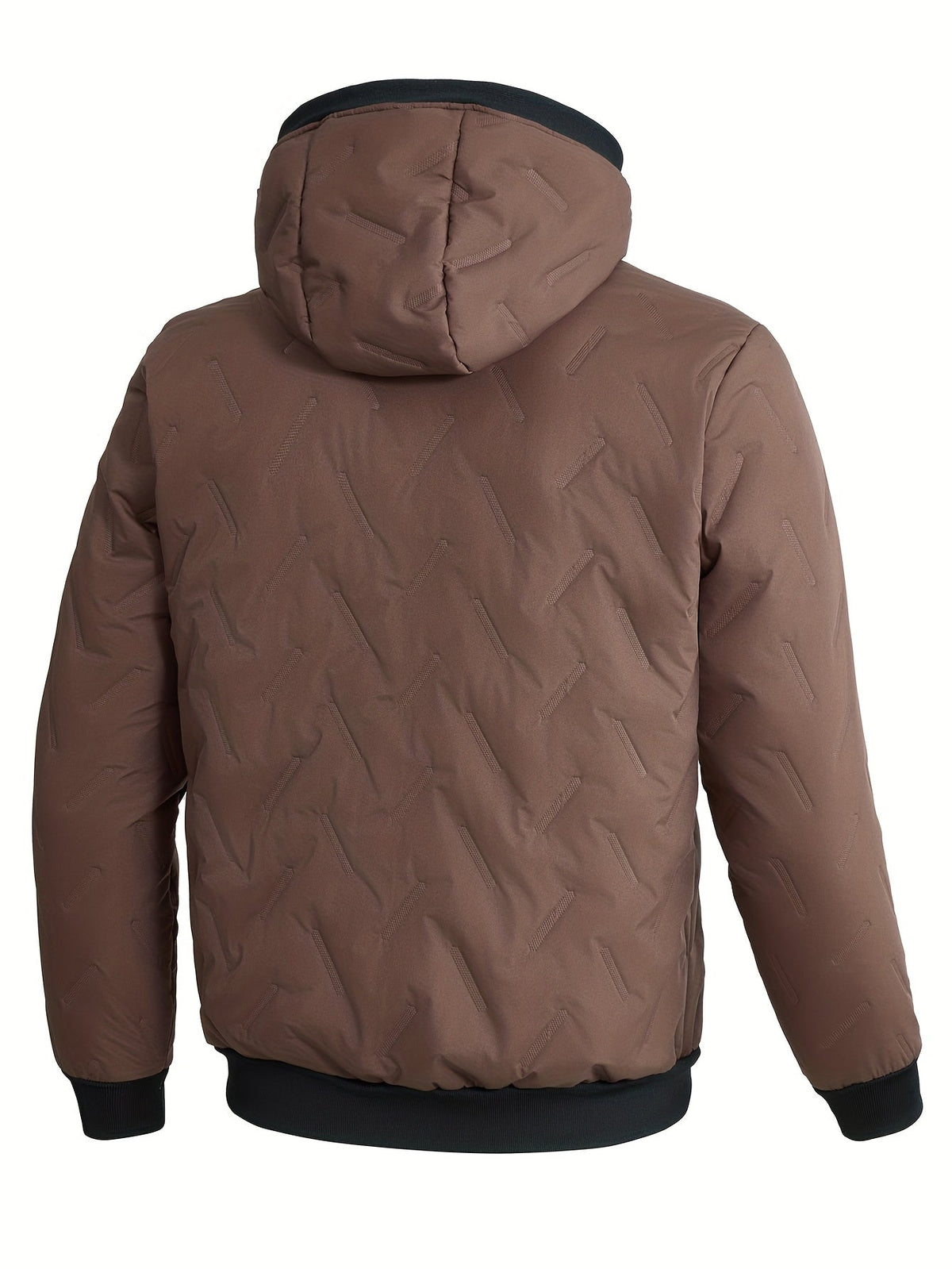 Kessoro men's hooded plush-lined winter jacket in yellowish brown - product view 3