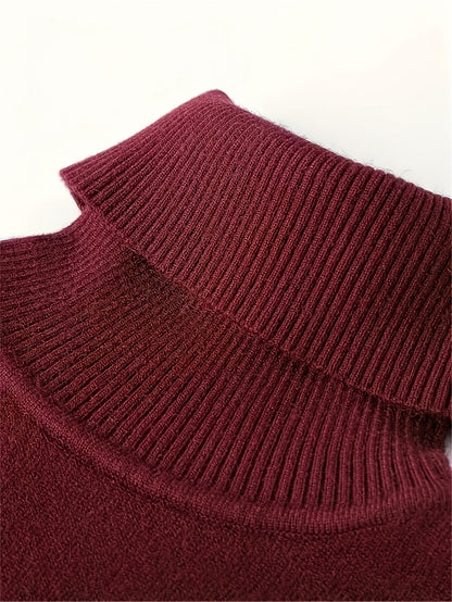 Kessoro women's high-neck turtleneck top in navy, black or burgundy, view 18 of 18