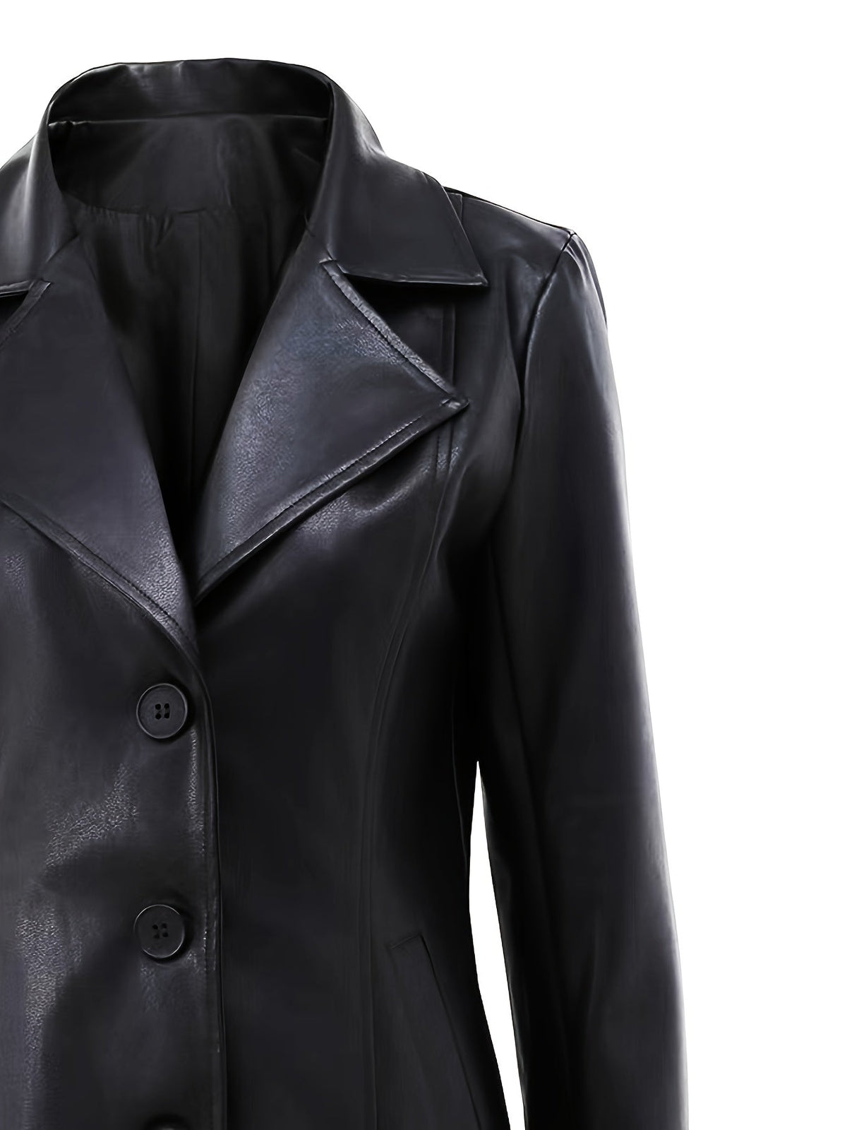 Kessoro women's tailored mid-length coat in black, view 6 of 7