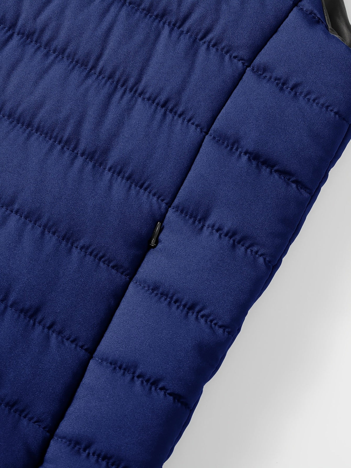 Kessoro Men's Quilted Stand-Collar Puffer Vest in military green and royal blue - men's apparel, view 19 of 19