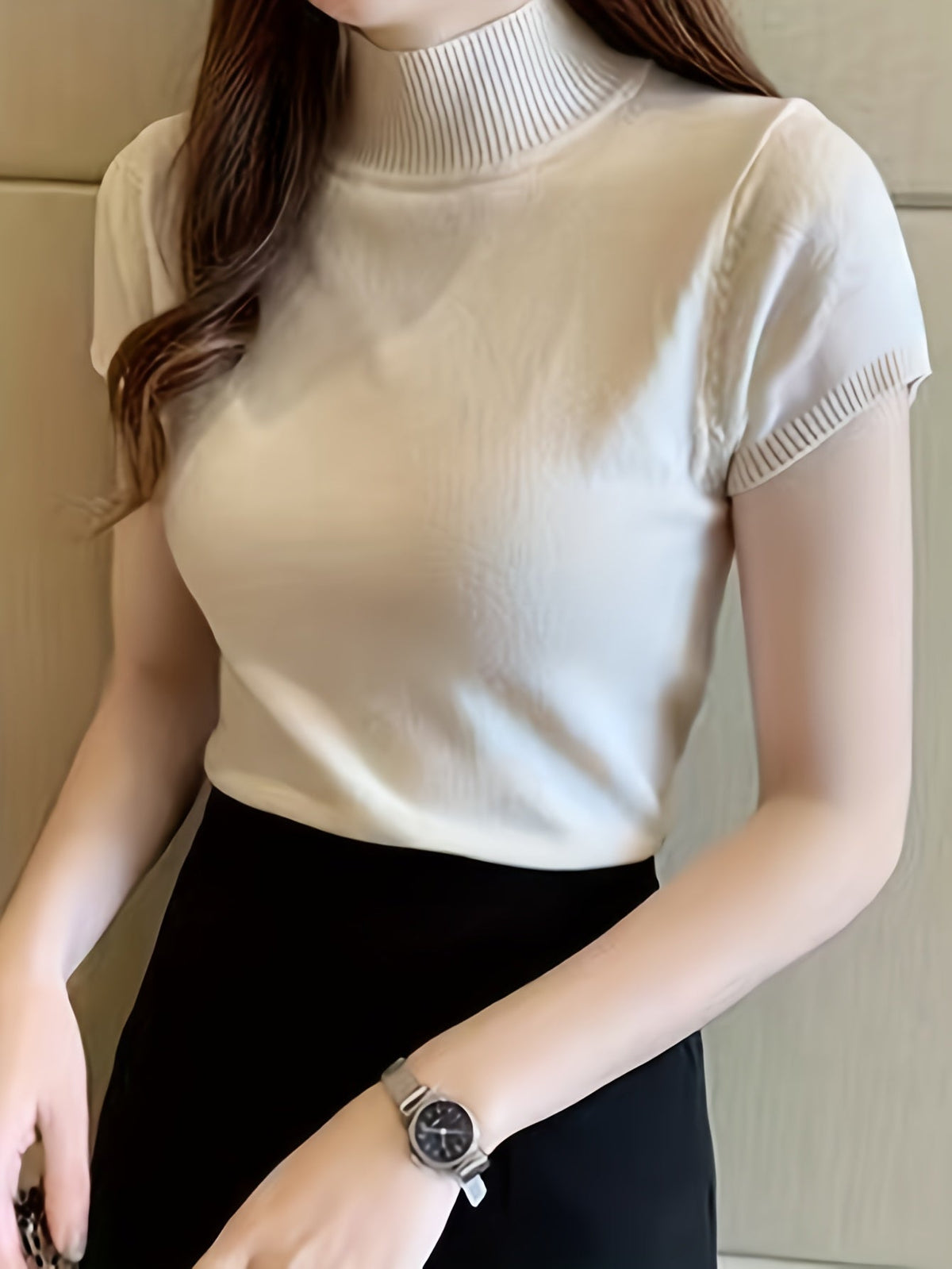 Kessoro women's short-sleeve mock-neck top in one of five colourways, view 11 of 29