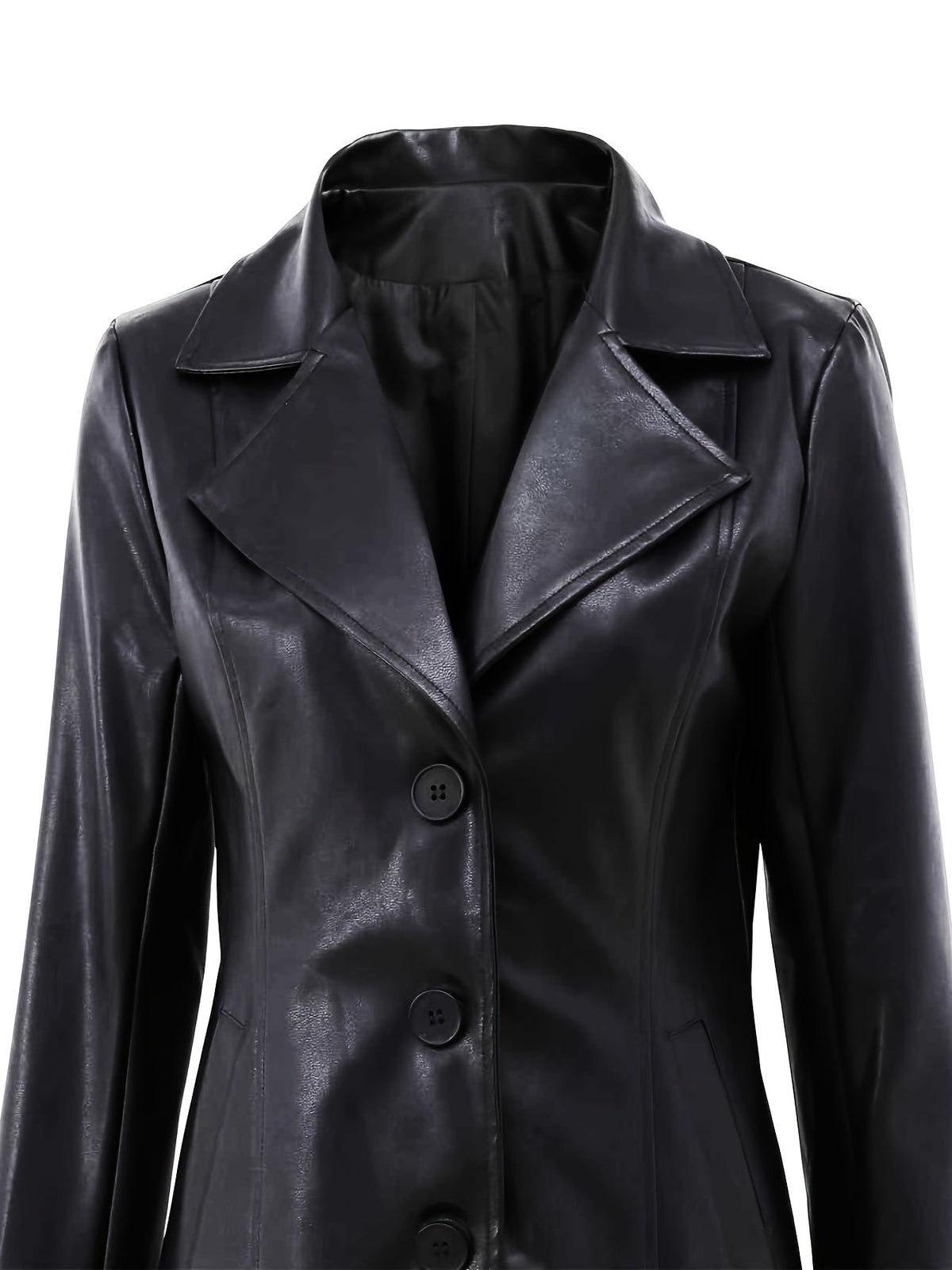 Kessoro women's tailored mid-length coat in black, view 5 of 7