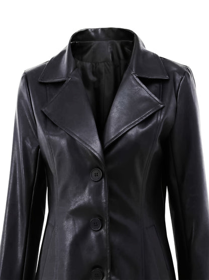 Kessoro women's tailored mid-length coat in black, view 5 of 7