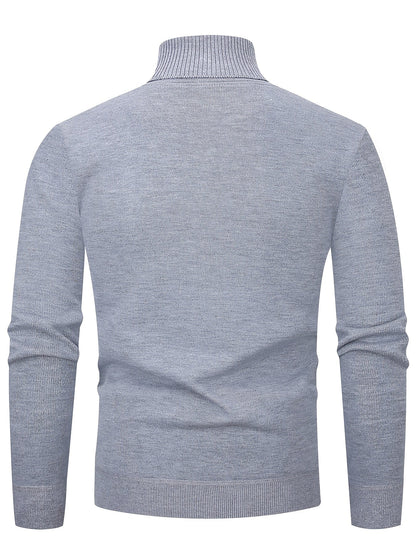 Kessoro men's cozy ribbed roll-neck sweater with a lined interior in muted winter colourways